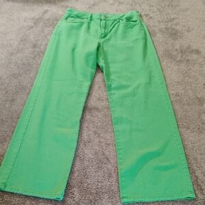 Garage Green Wide-Leg Jeans